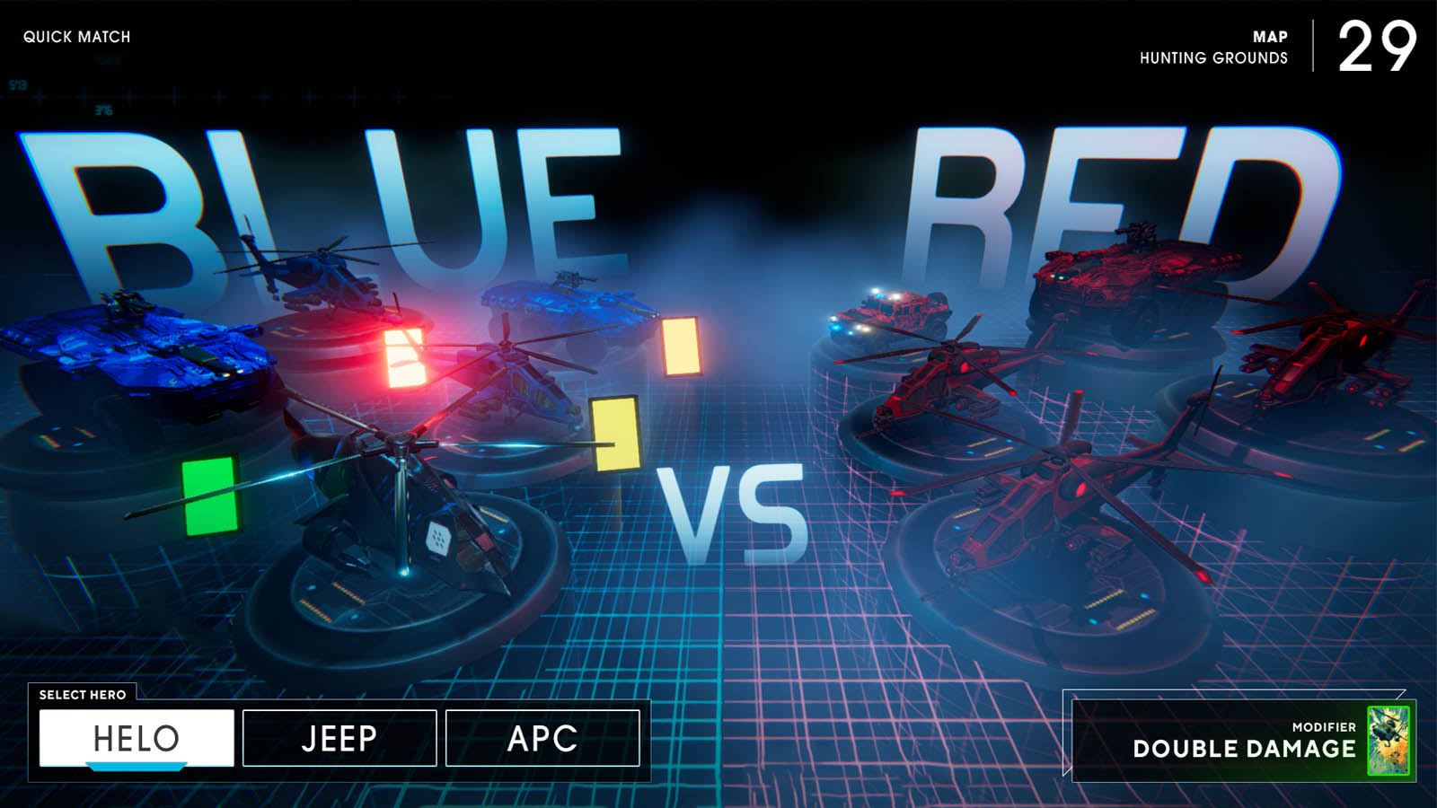 Blue vs Red Arena UI