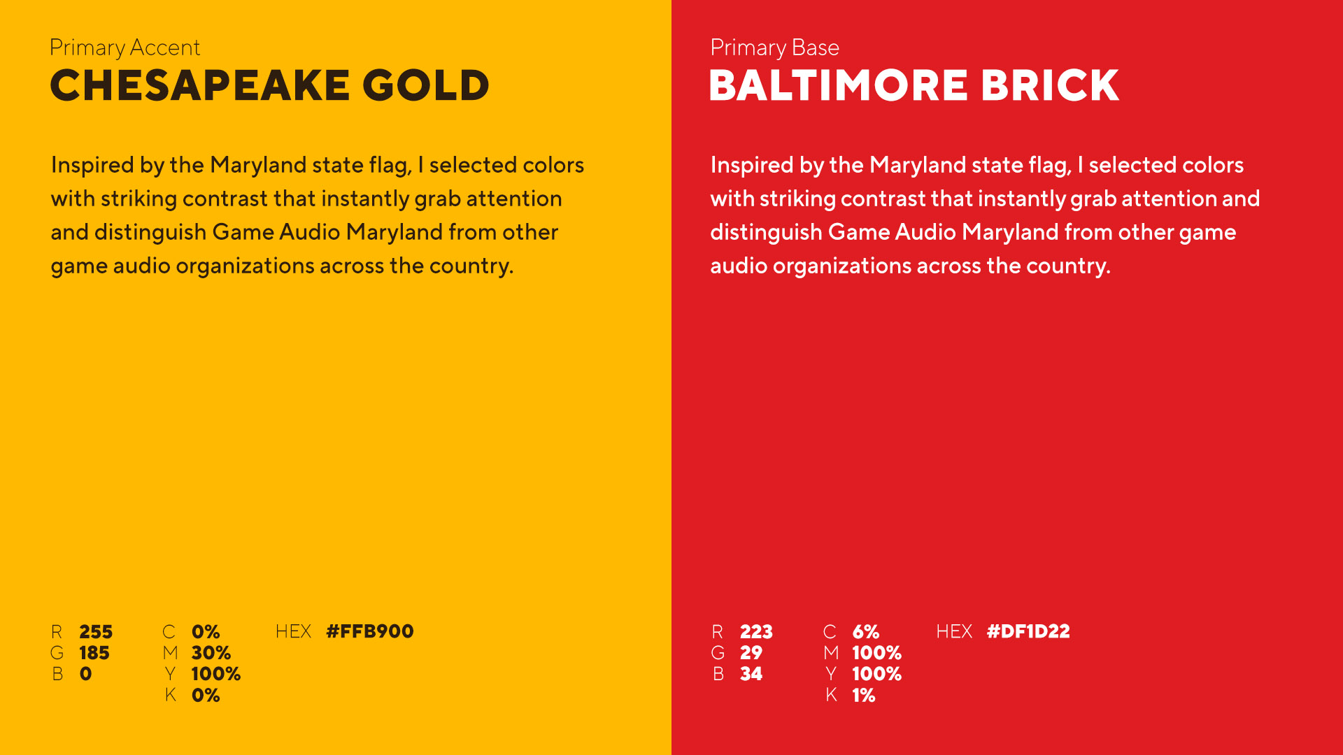 Game Audio Maryland - Color System