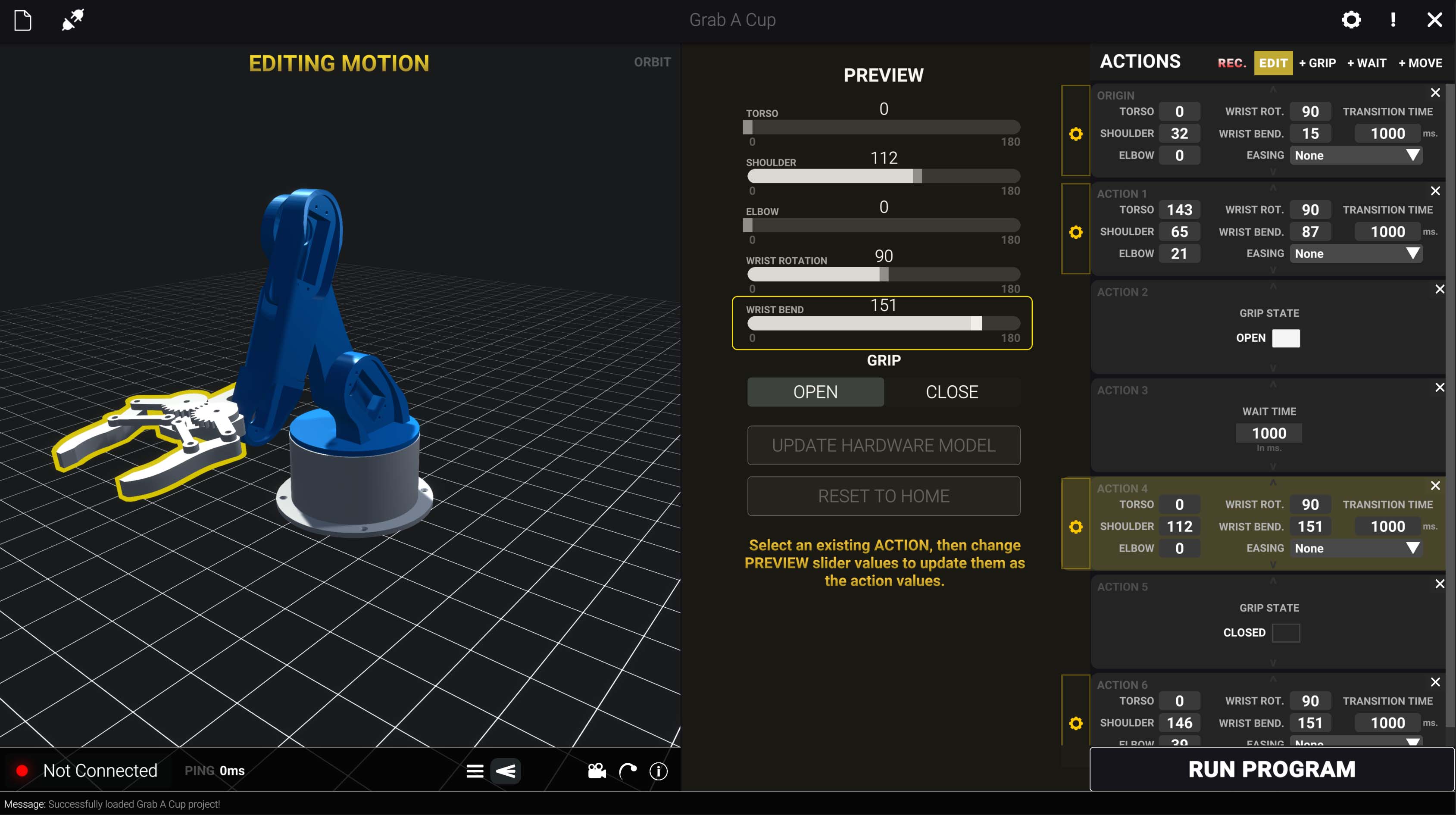 Editing Motion Interface